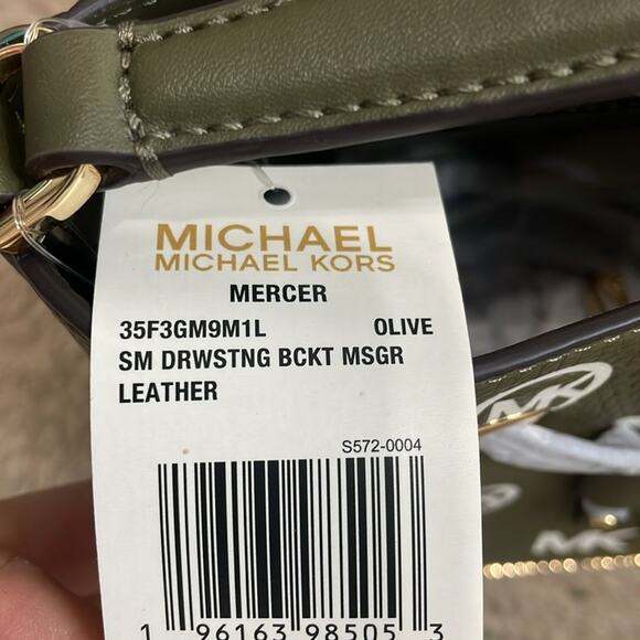 Michael Kors Small Leather Bucket Bag Olive Green New Retails $348 - Picture 5 of 5